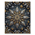 Metallic Gold and Silver Starburst Medallion Rug