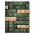 Modern Emerald Wood Grain Plank Texture Rug