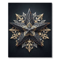 Ornate Golden Silver Star Mandala Rug