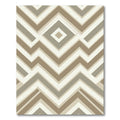 Taupe and Cream Geometric Chevron Rug
