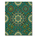 Emerald Green Arabesque Medallion Rug