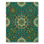 Emerald Green Arabesque Medallion Rug