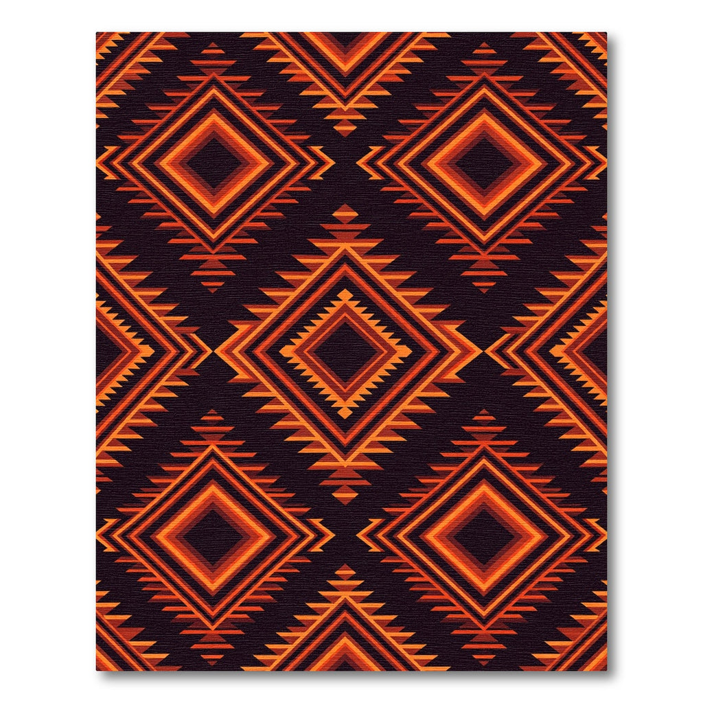 Fiery Orange Diamond Tribal Rug