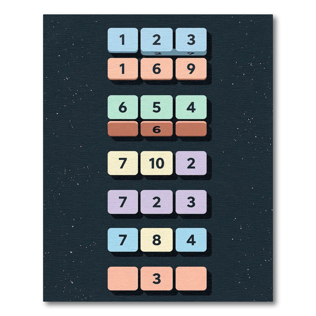 Modern Pastel Number Block Grid Rug