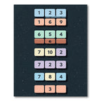Modern Pastel Number Block Grid Rug