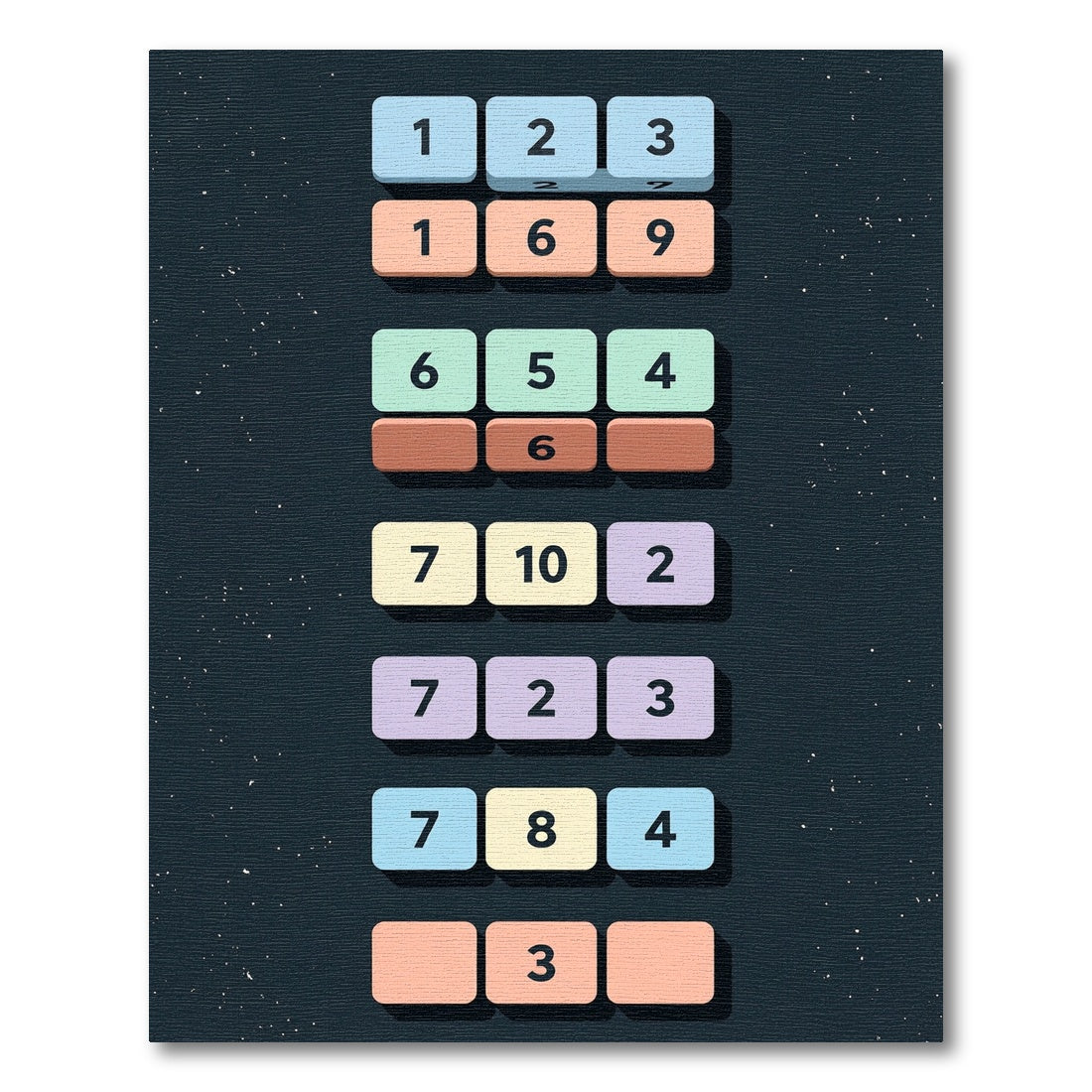 Modern Pastel Number Block Grid Rug