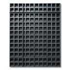 Modern Charcoal Three-Dimensional Grid Rug