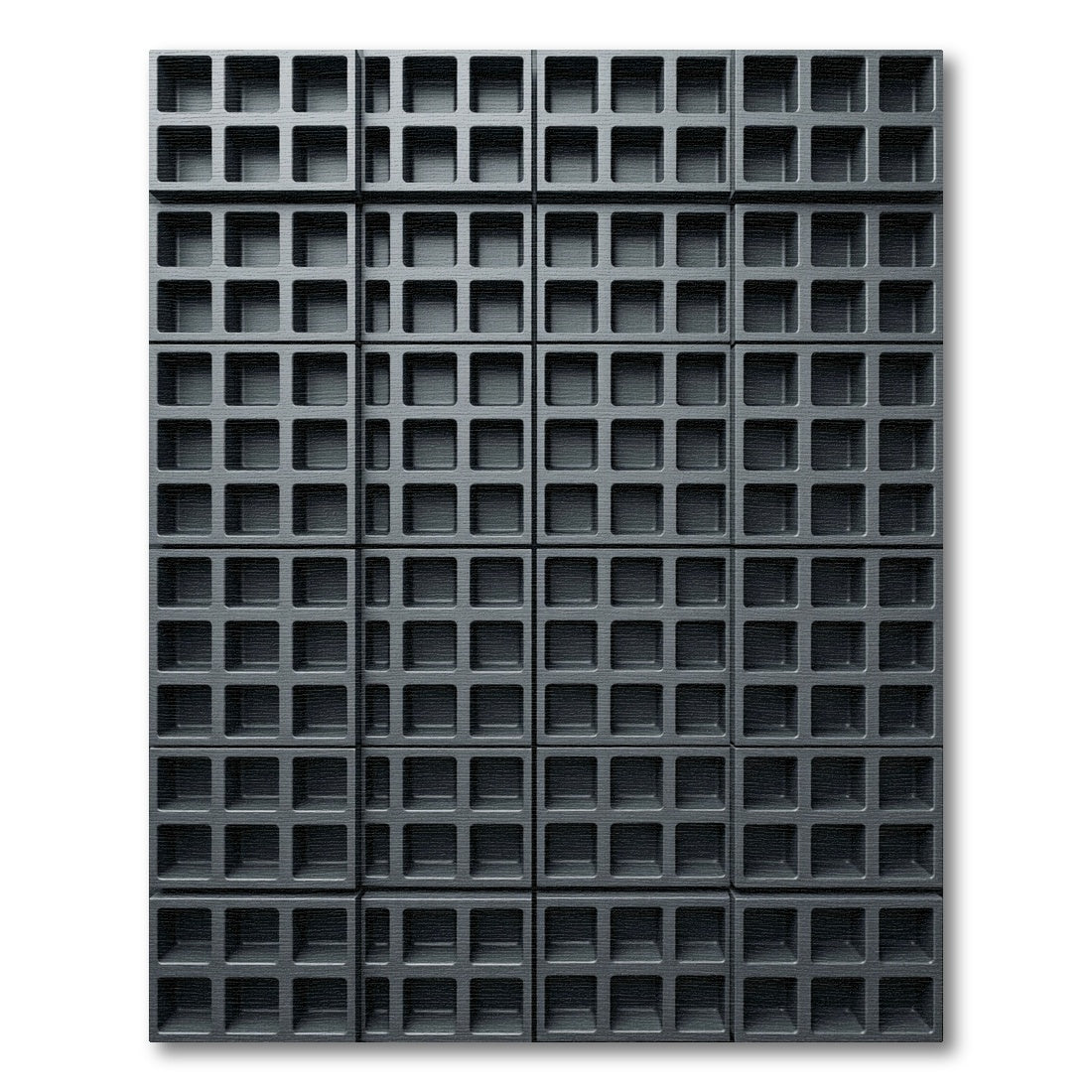 Modern Charcoal Three-Dimensional Grid Rug