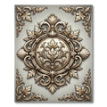 Elegant Ivory Beige Baroque Scrollwork Rug
