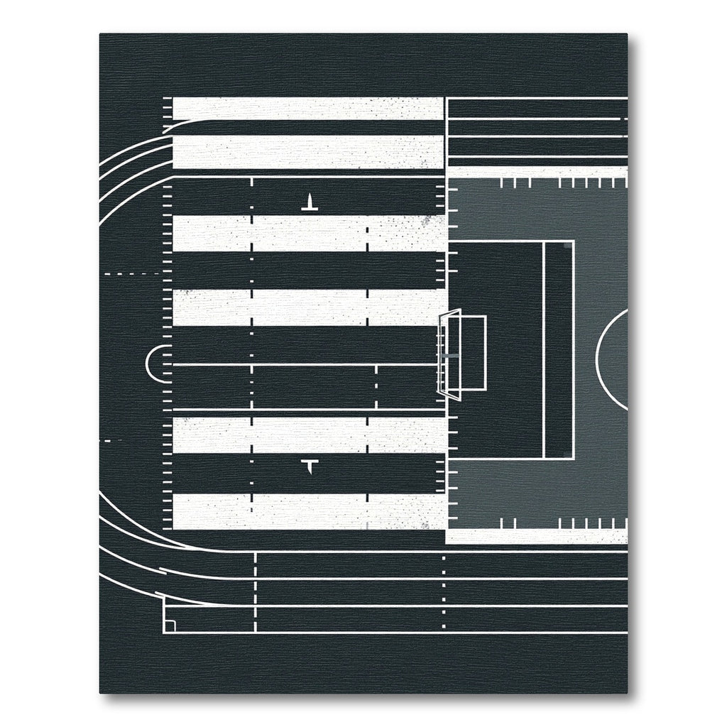 Modern Minimalist Architectural Grid Track Rug
