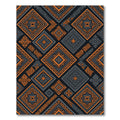 Orange Gray Geometric Diamond Pattern Rug