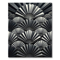 Monochrome Art Deco Fan Geometric Rug
