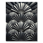Monochrome Art Deco Fan Geometric Rug