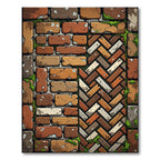 Rustic Earthy Brick Herringbone Composite Rug