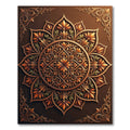 Ornamental Amber Floral Medallion Rug