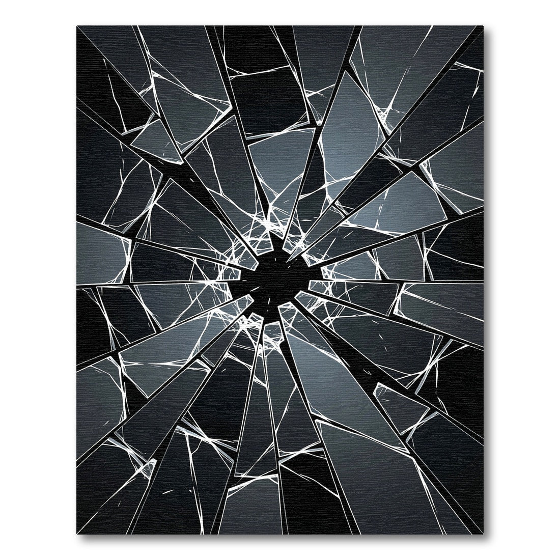 Monochromatic Shattered Glass Geometric Abstract Rug