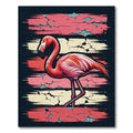Vibrant Pink Flamingo Abstract Stripes Rug