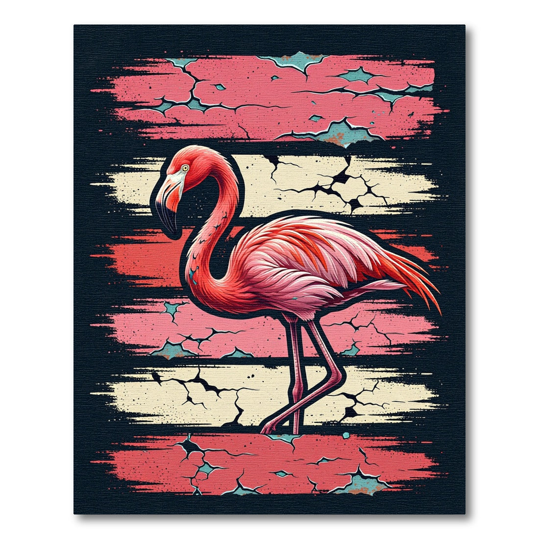 Vibrant Pink Flamingo Abstract Stripes Rug
