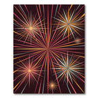 Explosion Starburst Crimson Gold Yellow Rug