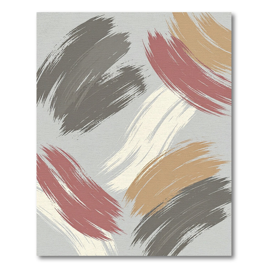 Modern Abstract Painted Earth Tone Swirls Rug