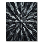 Dark Silver Geometric Facet Sculpture Rug