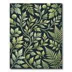 Lush Green Botanical Fern Foliage Rug