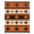 Earthy Terracotta Geometric Southwest Striped Rug