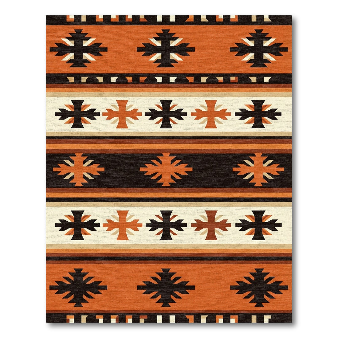 Earthy Terracotta Geometric Southwest Striped Rug