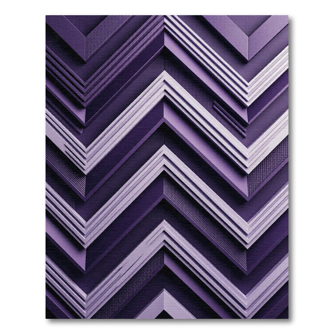 Deep Plum Chevron Layers Rug