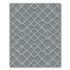 Sophisticated Charcoal Gray Interlocking Diamond Grid Rug