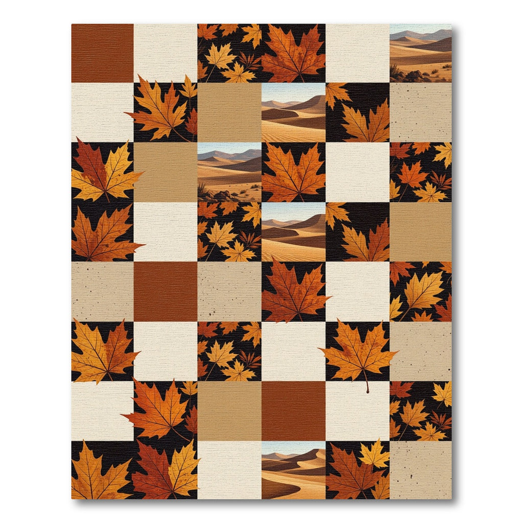Autumn Leaves Desert Dunes Patchwork Rug