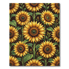 Golden Sunflower Field Botanical Art Rug