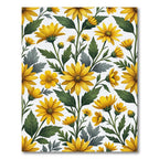 Sunny Yellow Sunflower Botanical Garden Rug