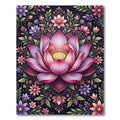 Lotus Flower Mandala Pink Floral Rug