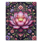 Lotus Flower Mandala Pink Floral Rug