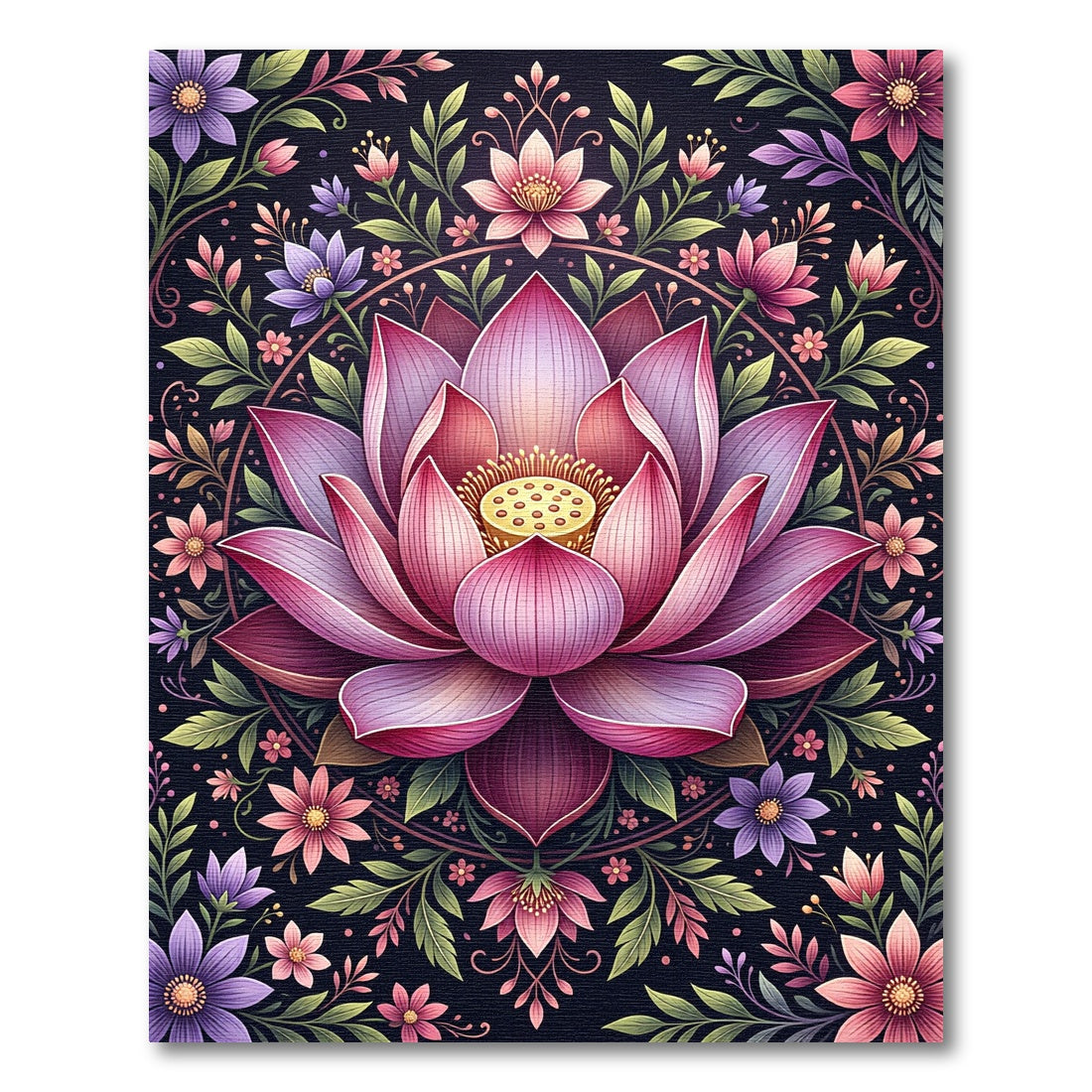 Lotus Flower Mandala Pink Floral Rug