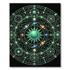 Luminous Celestial Solar System Radiant Mandala Rug
