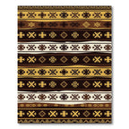 Earthy Tone Geometric Tribal Stripes Rug