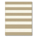 Earthy Taupe Cream Wide Stripe Rug