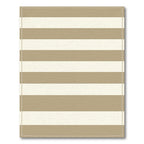 Earthy Taupe Cream Wide Stripe Rug