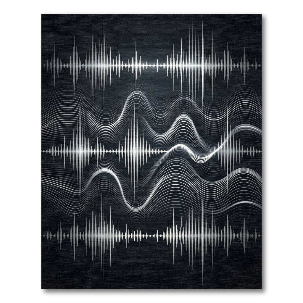 Silver Soundwave Abstract Lines Rug
