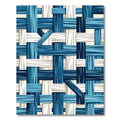 Woven Blue White Textured Stripe Rug