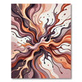 Abstract Fluid Terracotta Brown Swirl Rug