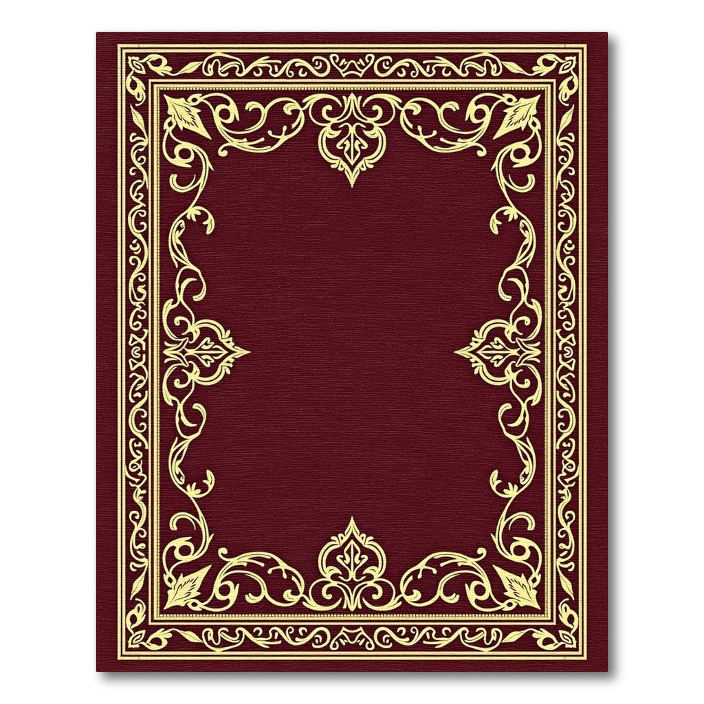 Regal Crimson Gold Baroque Border Rug