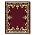 Regal Crimson Gold Baroque Border Rug