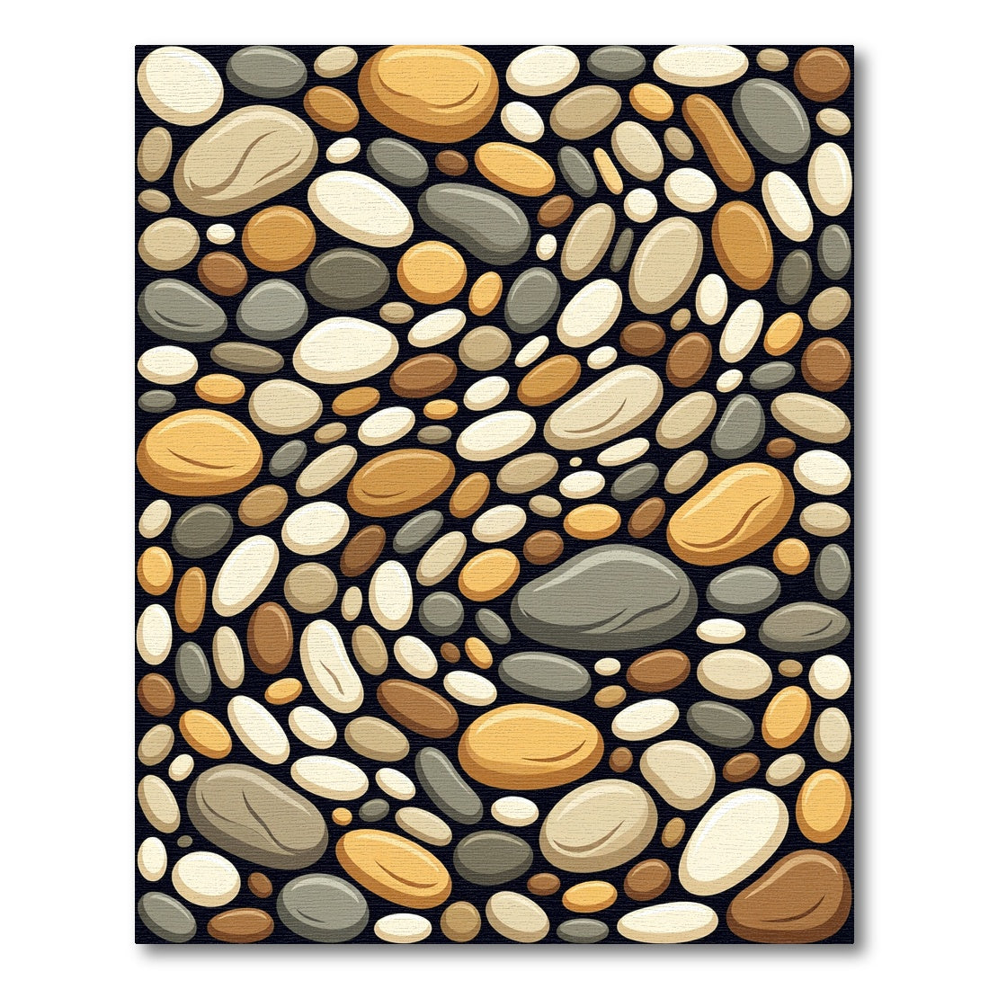 Organic Pebble Stone Earth Tone Rug