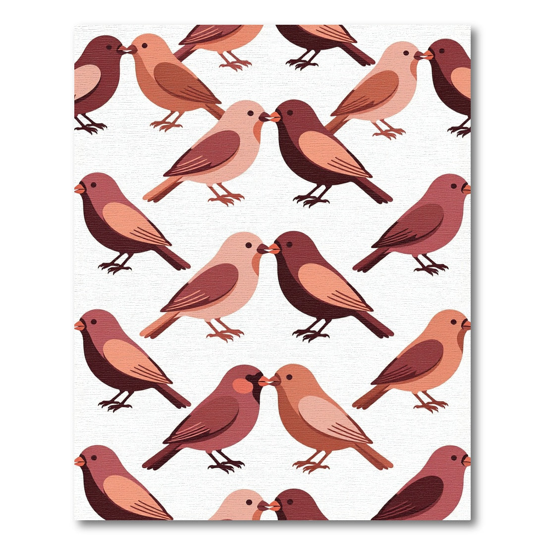Sweet Bird Kisses Red Coral Rug
