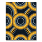 Retro Arcs Warm Tone Concentric Circle Rug