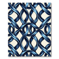 Metallic Cobalt Interlocking Ribbon Weave Rug