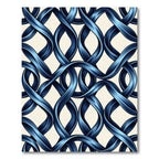 Metallic Cobalt Interlocking Ribbon Weave Rug